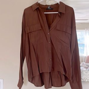 Forever 21 long sleeve brown button down